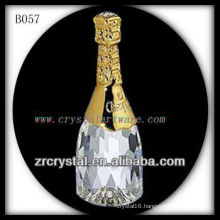 K9 3D Gold Plated Crystal Wine Bottle